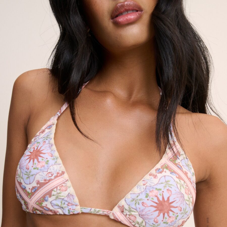 Printed Triangle Cut Bikini Top