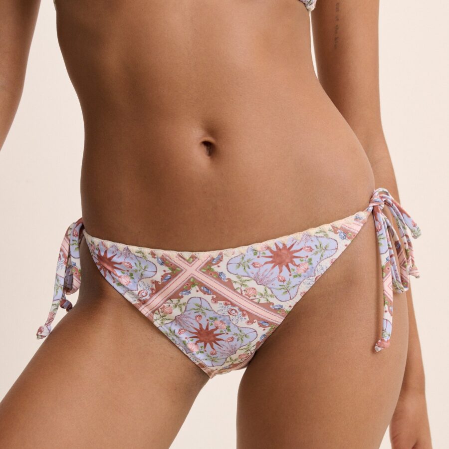 Printed Tie Side Bikini Bottoms