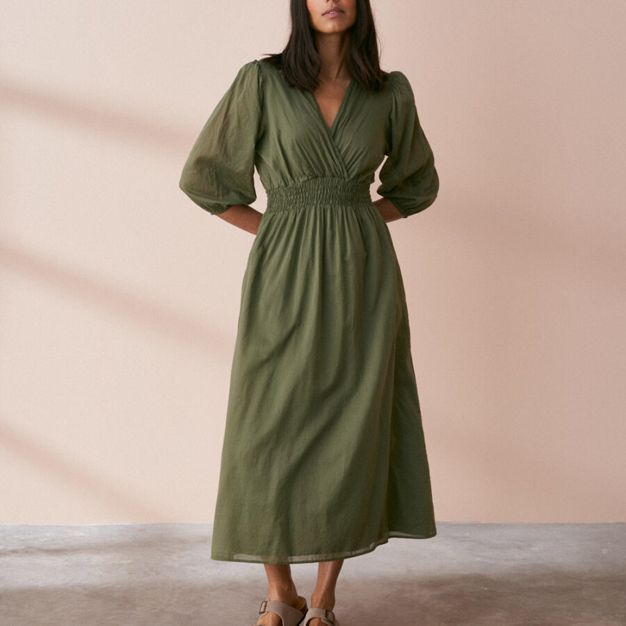 Dark Khaki Cotton Dress