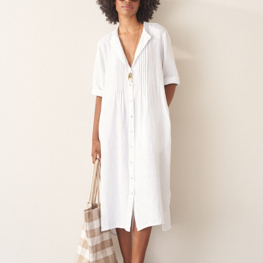 White Linen Dress