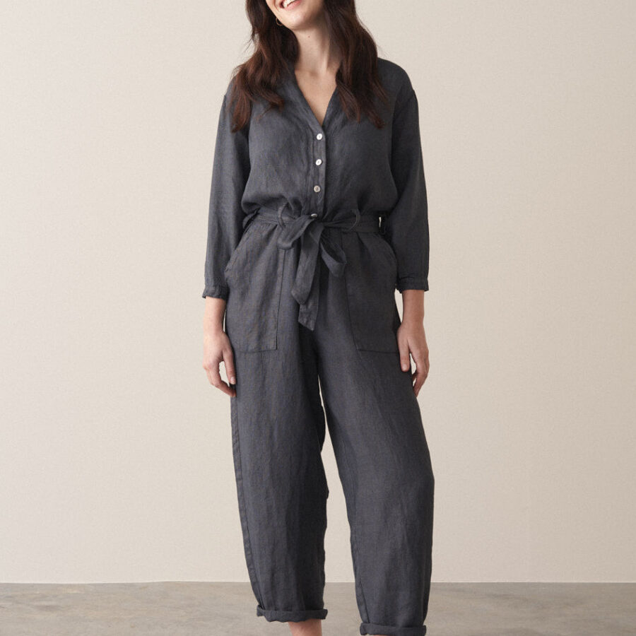 Charcoal Linen Jumpsuit